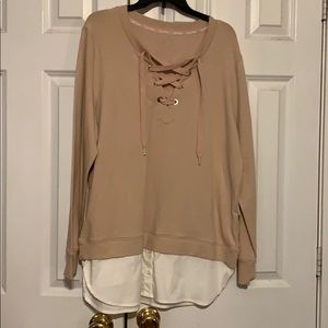 Calvin Klein pink and white sweatshirt